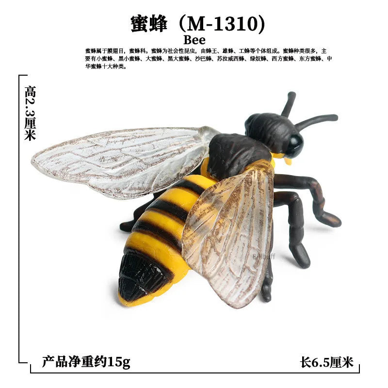 Simulation Animal Insect PVC ladybug Bee spider Model Action Figure Collection Miniature Cognition Educational Toys for Children