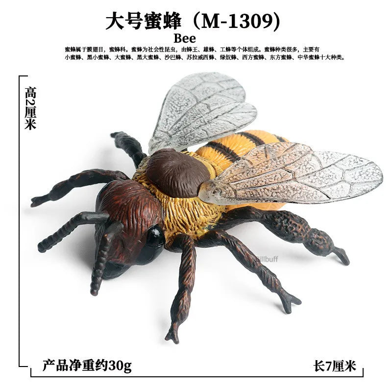 Simulation Animal Insect PVC ladybug Bee spider Model Action Figure Collection Miniature Cognition Educational Toys for Children