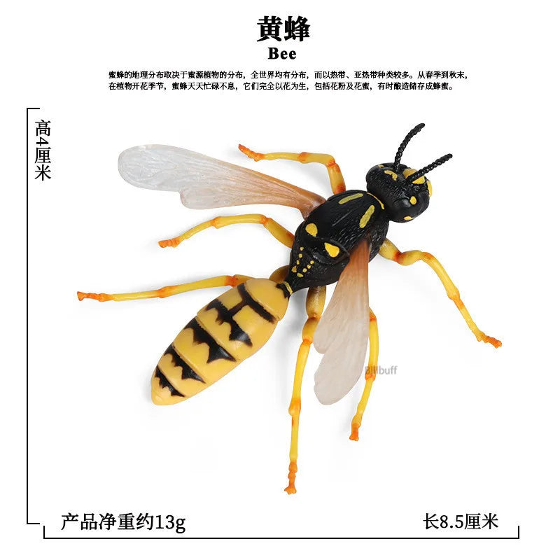 Simulation Animal Insect PVC ladybug Bee spider Model Action Figure Collection Miniature Cognition Educational Toys for Children