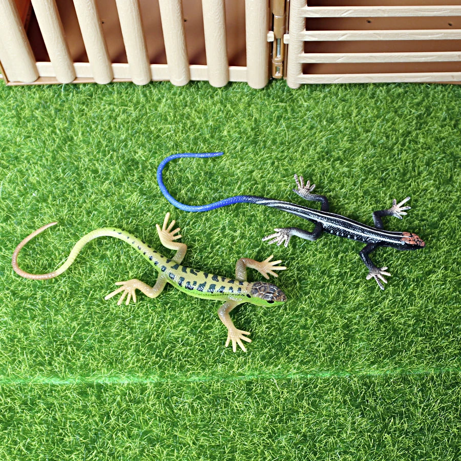 Plastic Reptile Model Figure Leopard Gecko Grass Lizard  Wilde Life Creatures Figurine For Cake Decoration Prank Props Toys