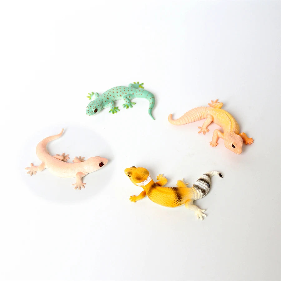 Plastic Reptile Model Figure Leopard Gecko Grass Lizard  Wilde Life Creatures Figurine For Cake Decoration Prank Props Toys