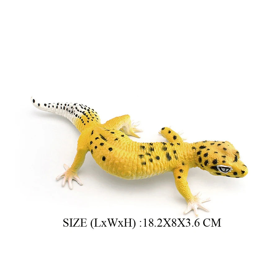 Plastic Reptile Model Figure Leopard Gecko Grass Lizard  Wilde Life Creatures Figurine For Cake Decoration Prank Props Toys