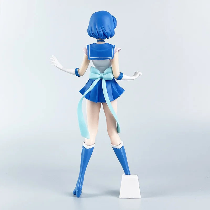 Sailor Moon Anime Figure Hino Rei Mizuno Ami Sailor Mars Mercury Decor Ornaments Pvc Action Figurine Collectible Model Toy Gift