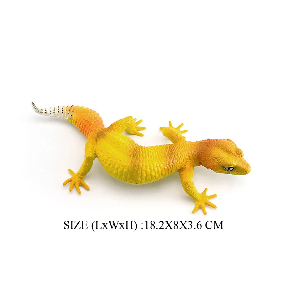 Plastic Reptile Model Figure Leopard Gecko Grass Lizard  Wilde Life Creatures Figurine For Cake Decoration Prank Props Toys