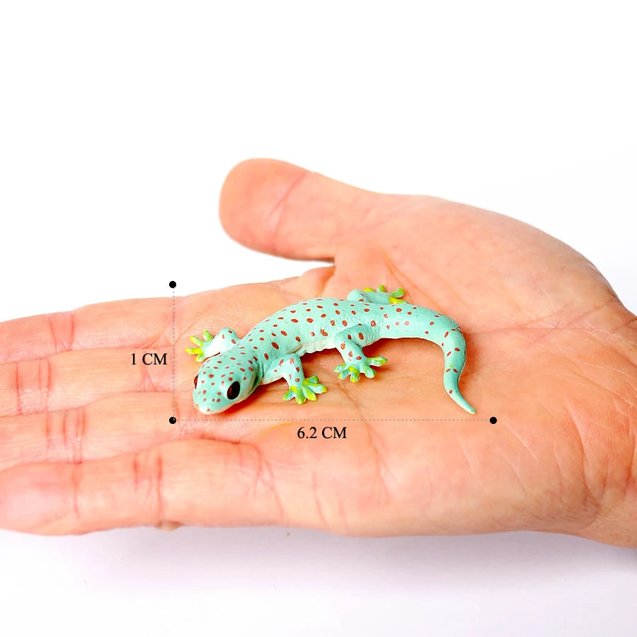 Plastic Reptile Model Figure Leopard Gecko Grass Lizard  Wilde Life Creatures Figurine For Cake Decoration Prank Props Toys