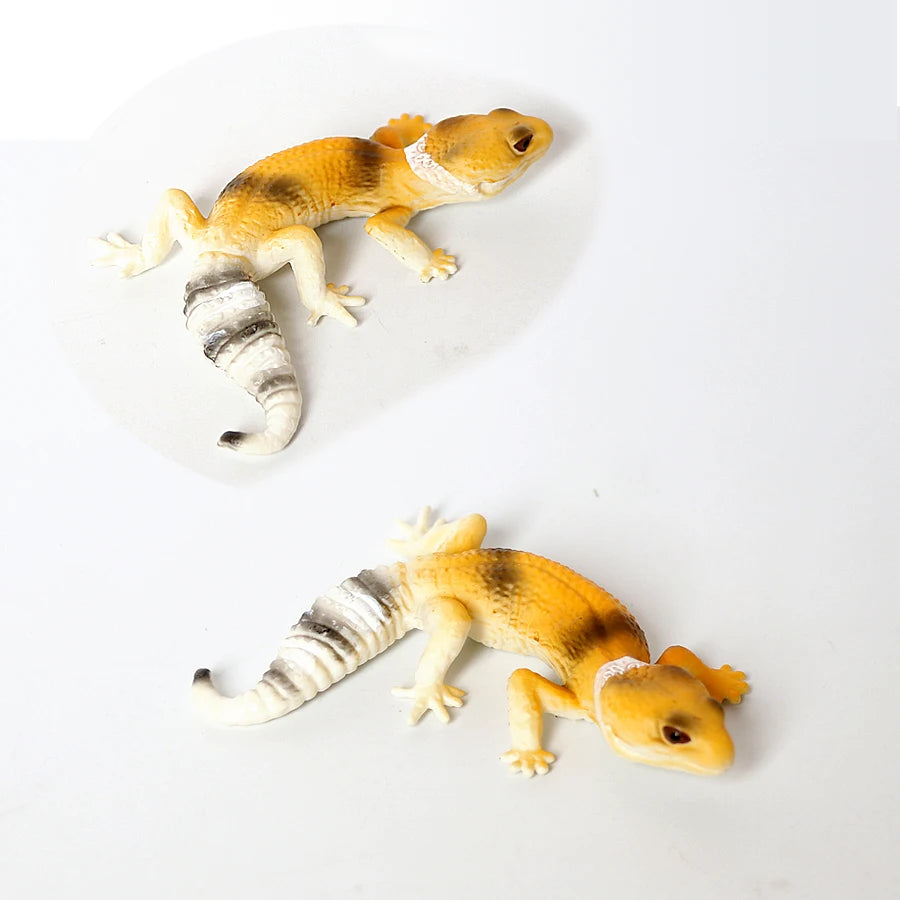 Plastic Reptile Model Figure Leopard Gecko Grass Lizard  Wilde Life Creatures Figurine For Cake Decoration Prank Props Toys