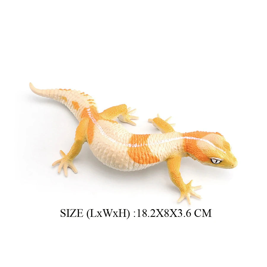 Plastic Reptile Model Figure Leopard Gecko Grass Lizard  Wilde Life Creatures Figurine For Cake Decoration Prank Props Toys