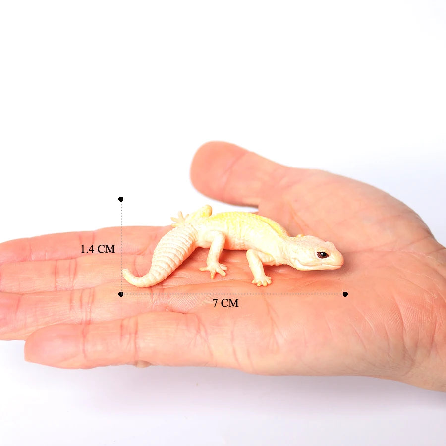 Plastic Reptile Model Figure Leopard Gecko Grass Lizard  Wilde Life Creatures Figurine For Cake Decoration Prank Props Toys