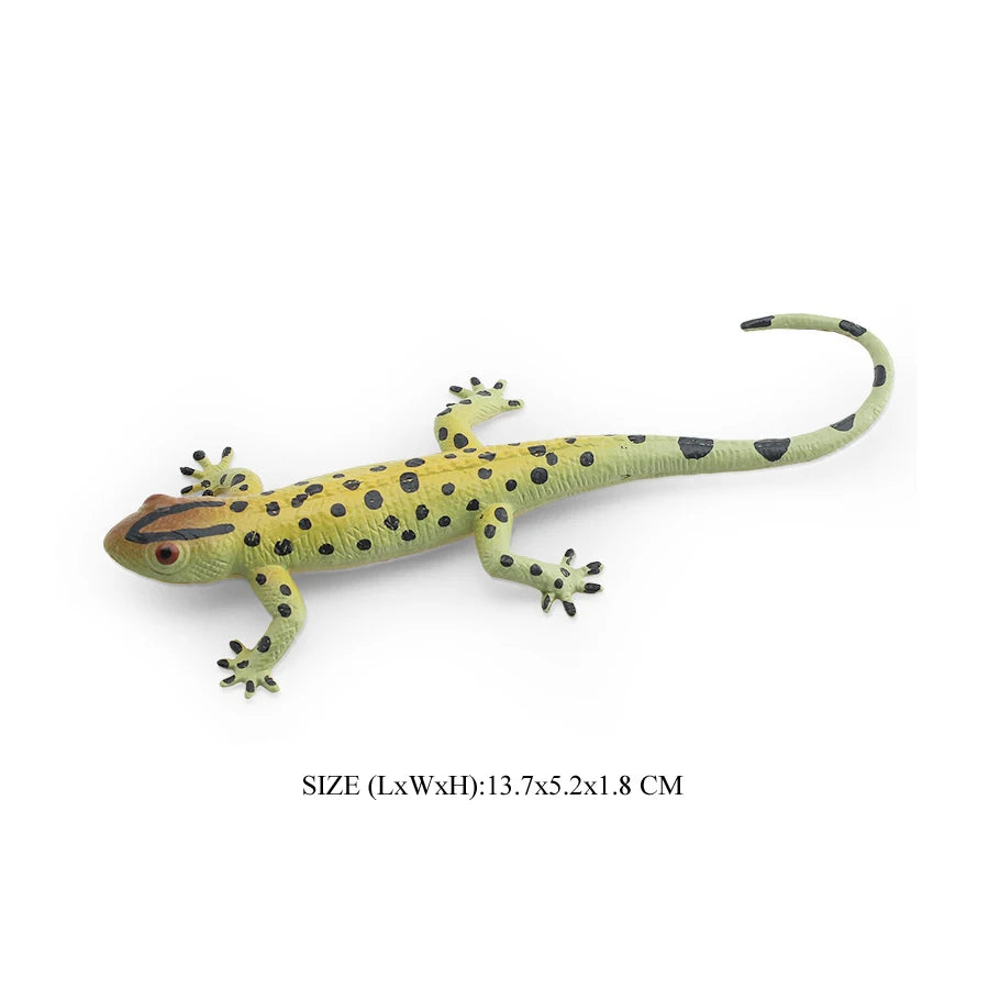 Plastic Reptile Model Figure Leopard Gecko Grass Lizard  Wilde Life Creatures Figurine For Cake Decoration Prank Props Toys