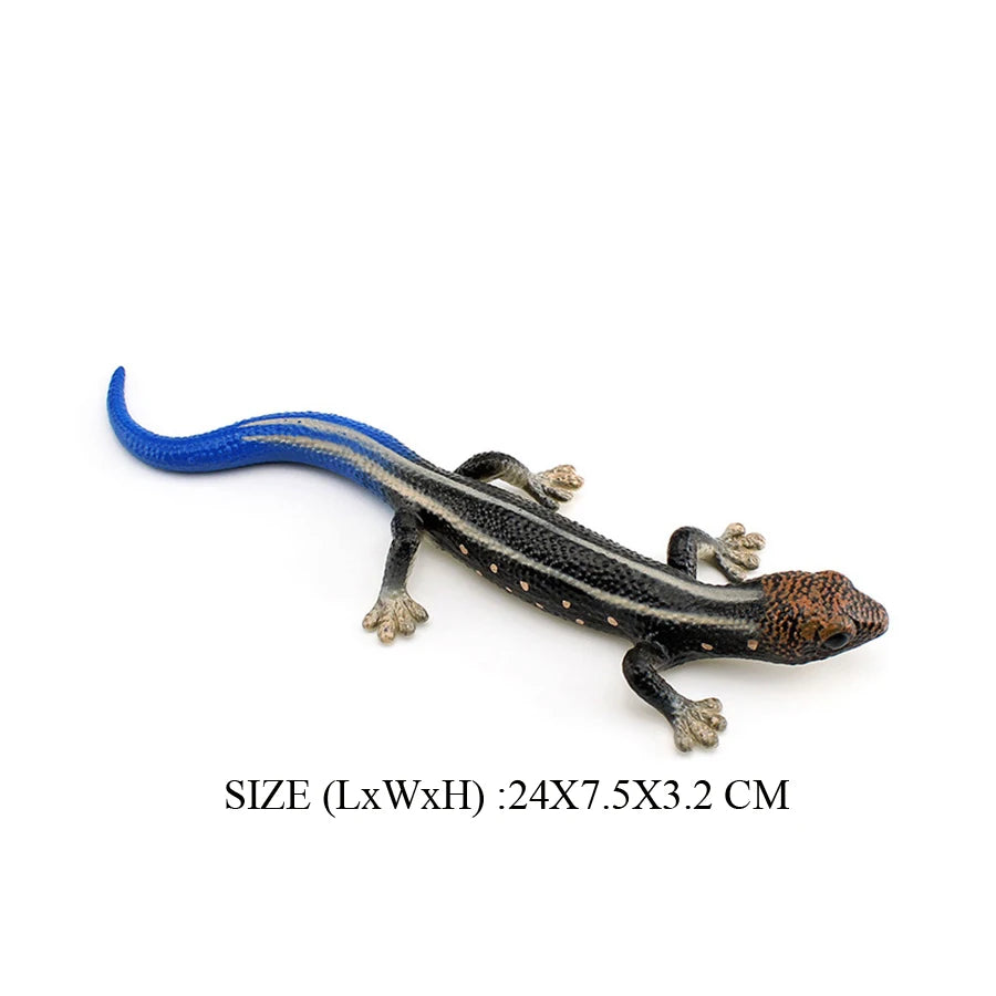 Plastic Reptile Model Figure Leopard Gecko Grass Lizard  Wilde Life Creatures Figurine For Cake Decoration Prank Props Toys